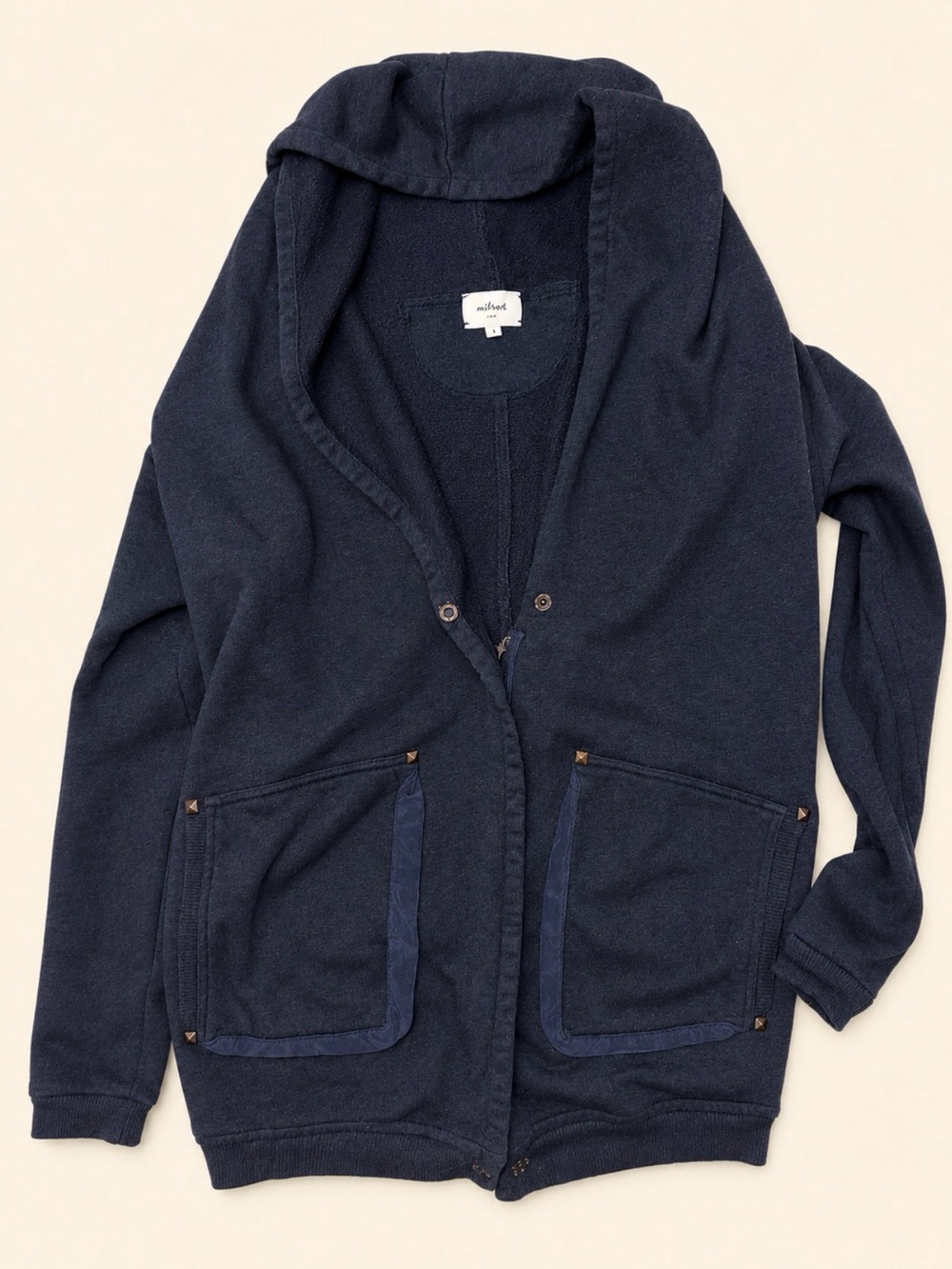 Wilfred Black Hooded Cardigan with Front Pockets- perfect w leggings and boots
